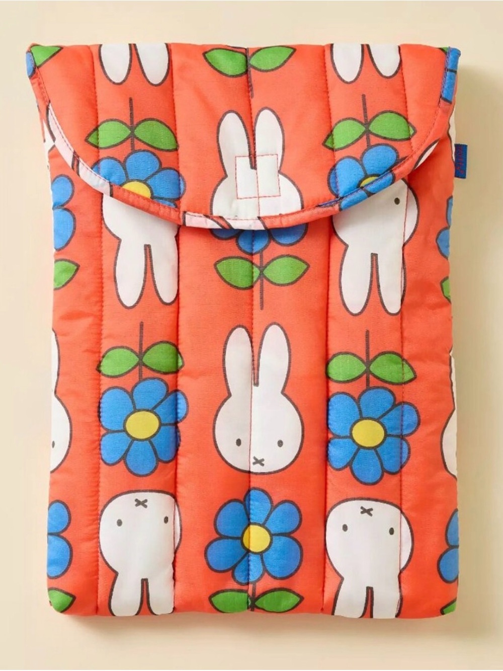 BAGGU Orange Bunny & Blue Flower Padded Tablet Sleeve